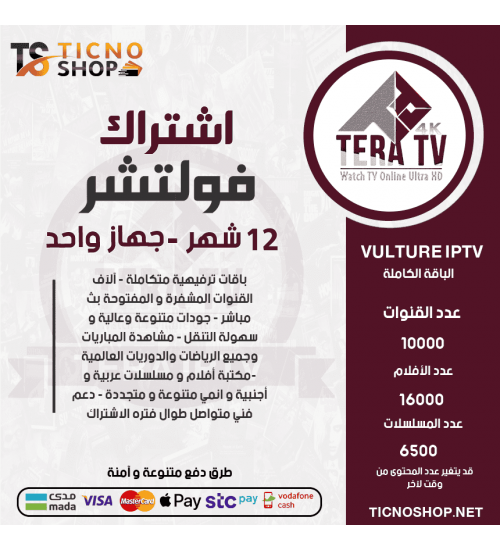 TERA IPTV - Subscription For 12 Months