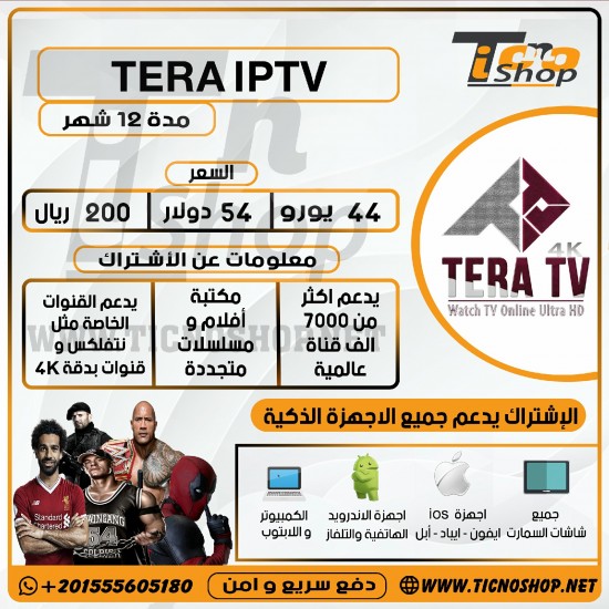 TERA IPTV - Subscription For 12 Months